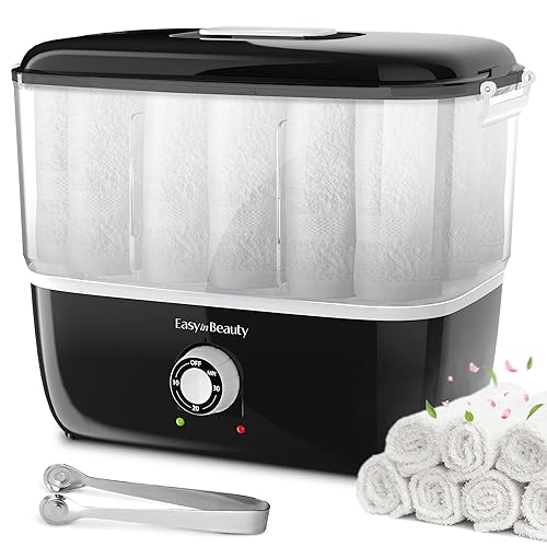 EasyinBeauty Calentador de toallas calientes para tratamientos faciales, capacidad para 16 toallas pequeñas, vaporizador de toallas portátil de 5