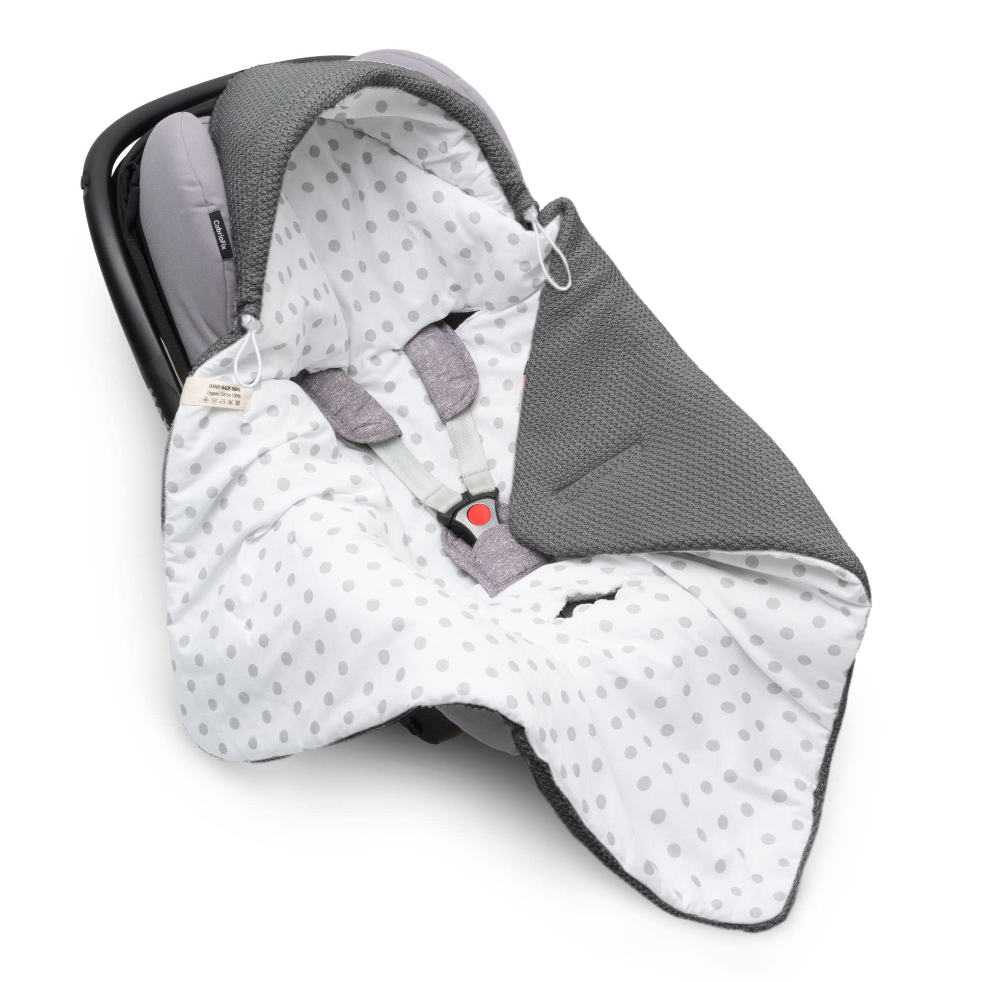 Mikos Couverture Bebe Siege Auto Hiver Nouveau-né Fil de Coton et 100% Coton avec Rembourrage Universel pour Poussette et lit bébé été et Printemps Maxi COSI Sangle à 3 Points (39)