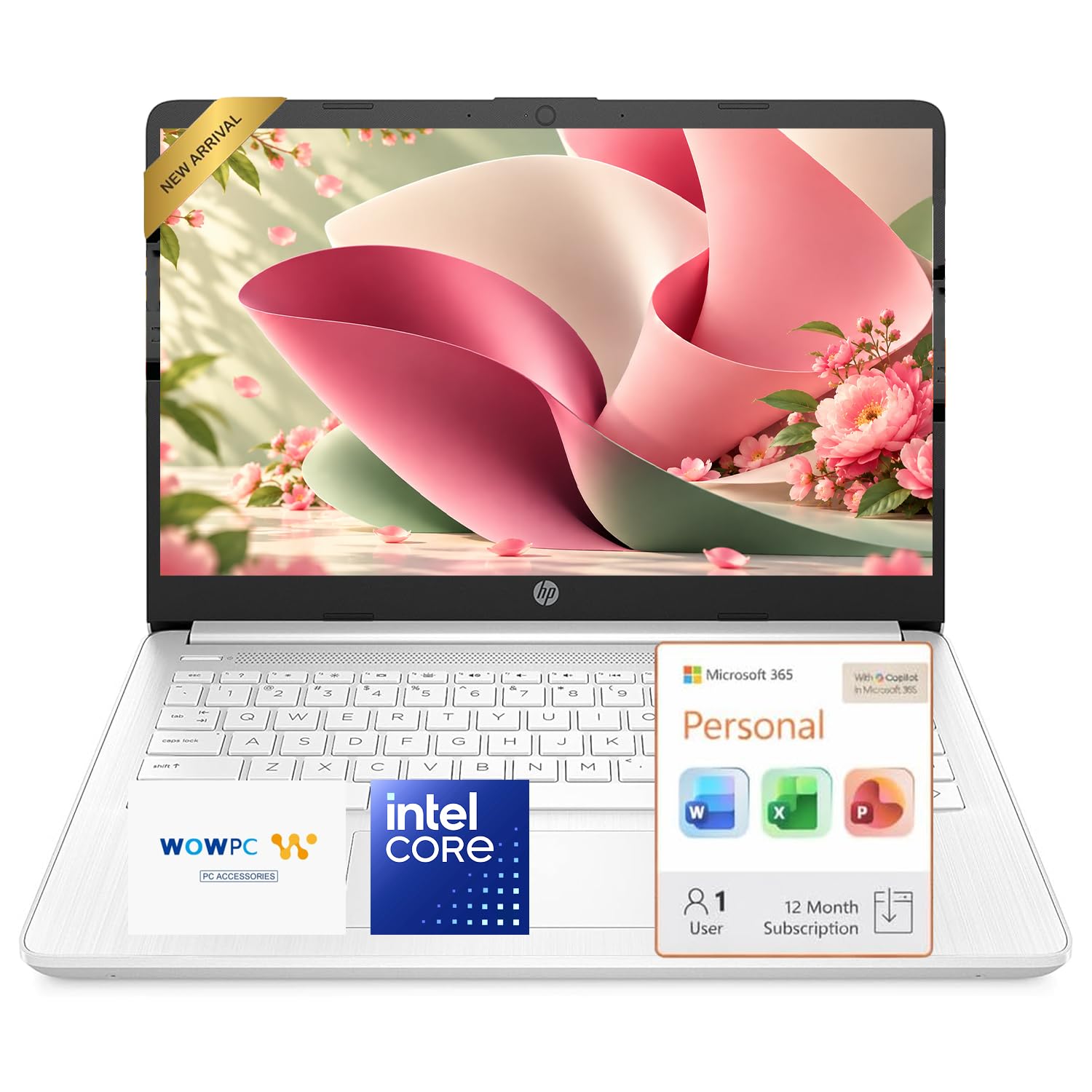 HP 14 Inch Laptop, 2027 Edition, Intel N150 CPU, 4GB DDR5 RAM, 128GB SSD, 1TB Cloud Storage, Windows 11 with Microsoft 365