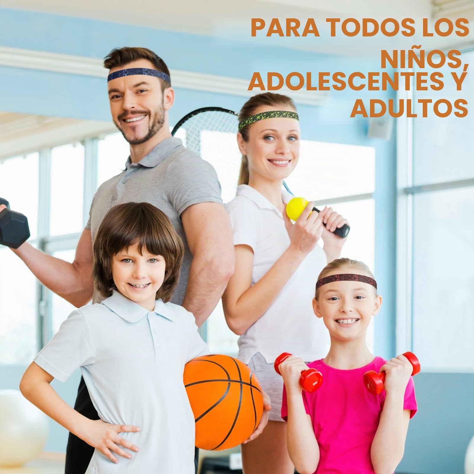 Blooms Diadema Deportiva Elástico Antideslizante, 5 Piezas Cintas Pelo Mujer Hombre y Niños Diadema Cintas Pelo Deportivas para Yoga Jogging Correr Futbol