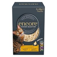 Encore Alimento Umido per Gatti 100% Naturale, Pollo Assortito in Buste da Brodo