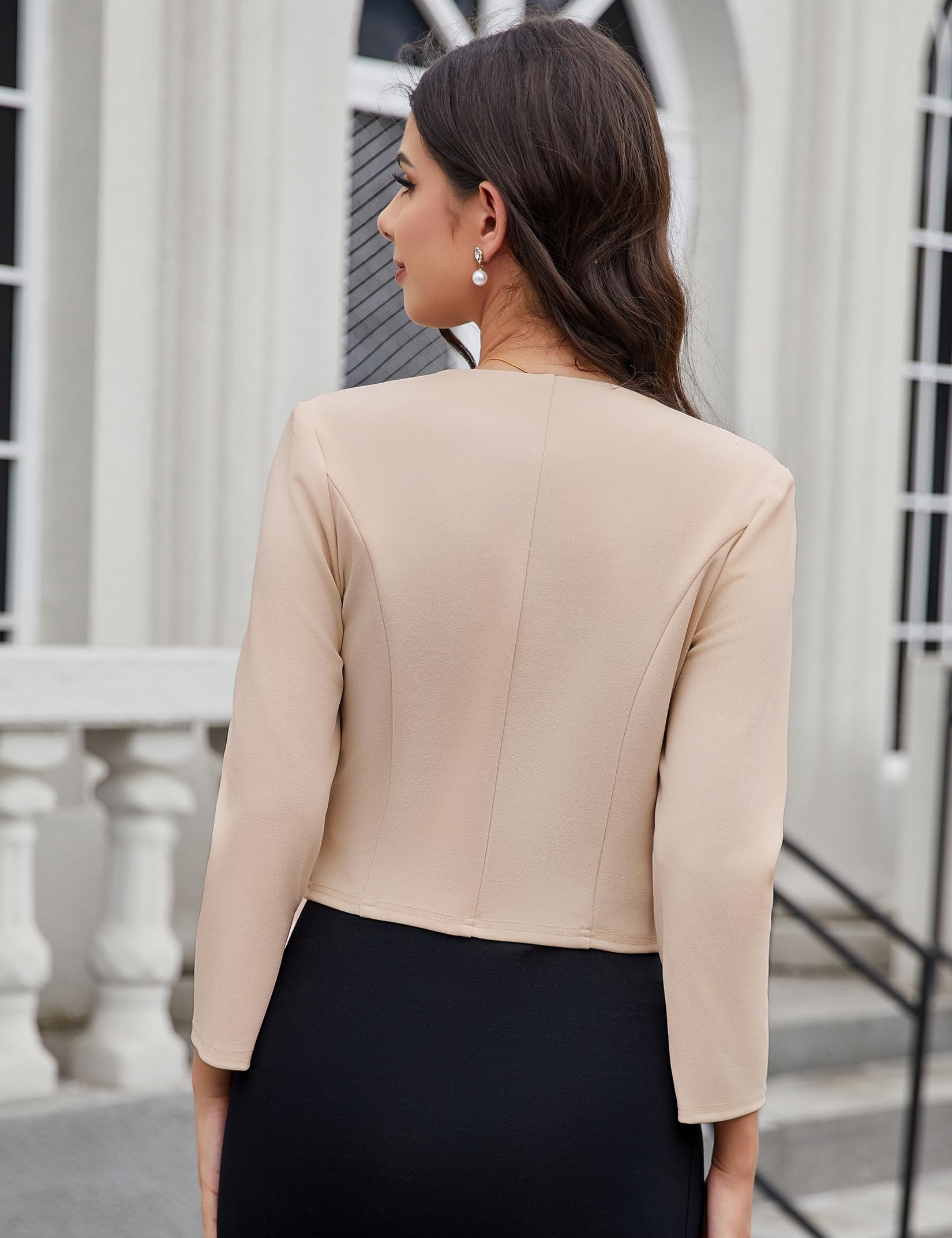 Blazer pour femme à manches 3/4 - Pour le bureau, le travail, le sport