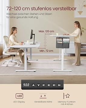 Songmics Height-Adjustable Desk 180 x 80 cm