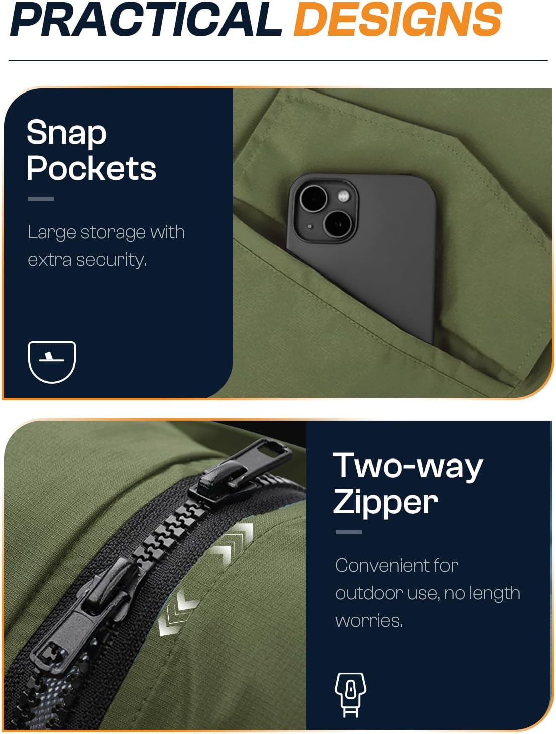 SaphiRose Women's Long Rain Jacket Waterproof Lightweight Hooded Raincoat Packable Knee Length Rain coat - Image 5