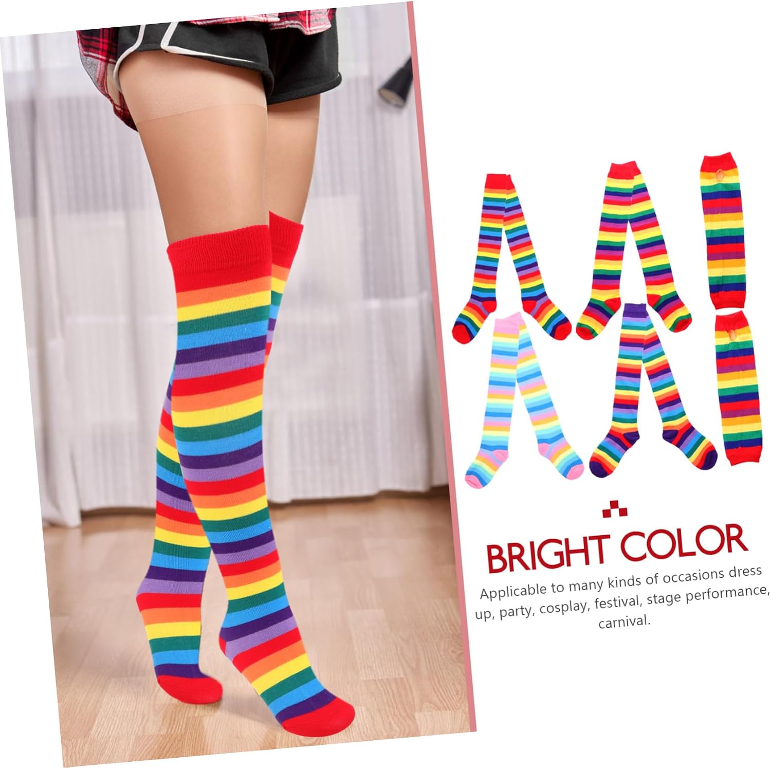 Didiseaon Thigh High Socks for Women Over Knee Socks Decorative Leg Warmers Arm Warmers for Cosplay and Party