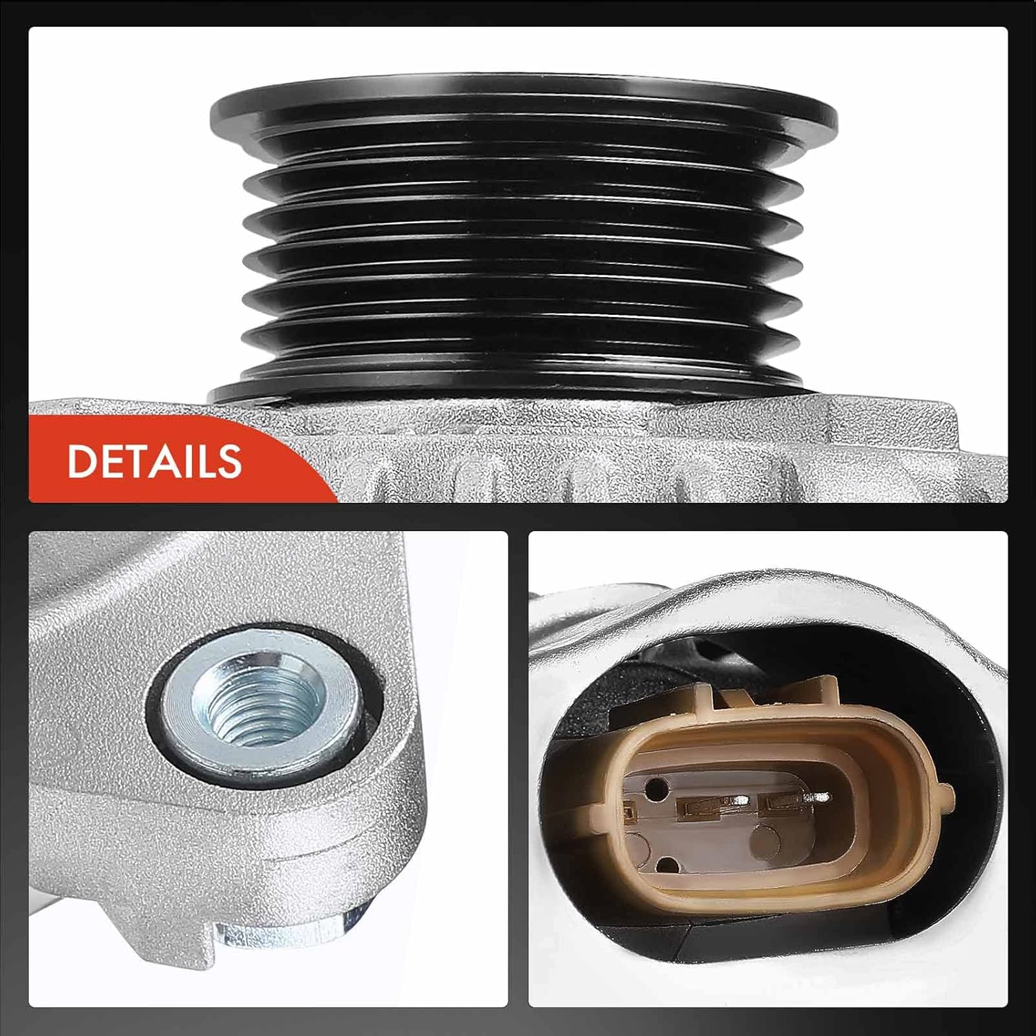 A-Premium Alternator Compatible with Hyundai & Kia Models - Sonata 06-10, Santa Fe Sorento 07-09, Sedona 06-09, Azera 07-11, Entourage 07-10, Veracruz, Borrego, 3.3L 3.8L - 12V 130A CW 6-Groove Pulley
