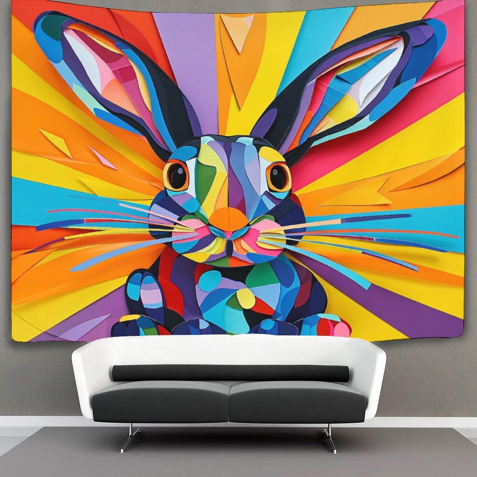 KKOLASXZE 3D Rabbit Print Wall Blanket Home Decoration Bedding Poster Wall Art Tapestry Wall Hanging Tapestries Soft Polyester for Living Room Bedroom Dorm Deco 70cmx100cm