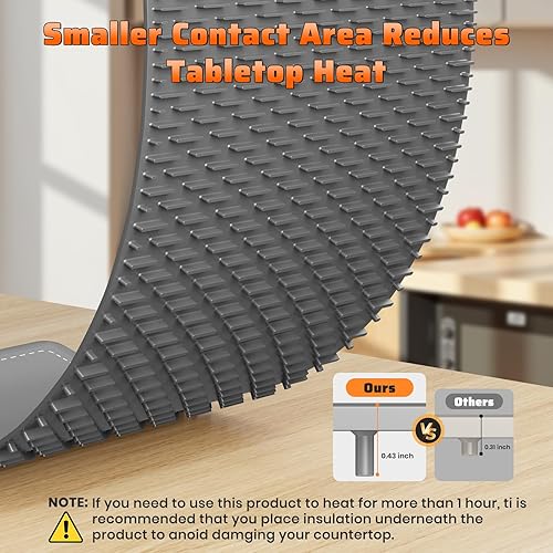 Miniatura 3 de Tapete de calentamiento rápido para alimentos, XL 36 x 16 pulgadas, calentador eléctrico de alimentos con 6 niveles de temperatura ajustable y