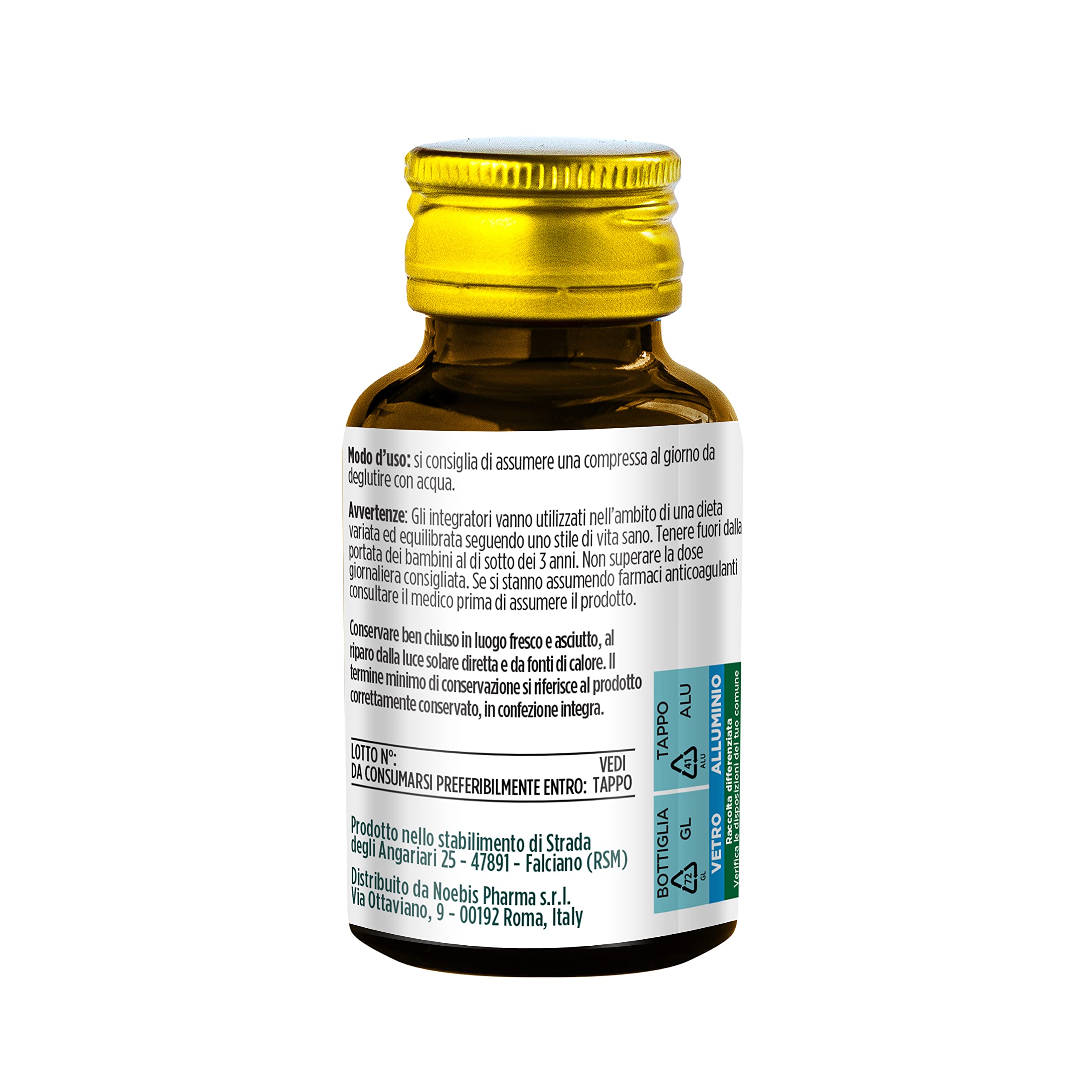 Vit D3 + K2 Noebis Pharma - 2000 UI + 100 mcg MK-7-90 Compresse - Ossa, Denti, Muscoli e Sistema Immunitario