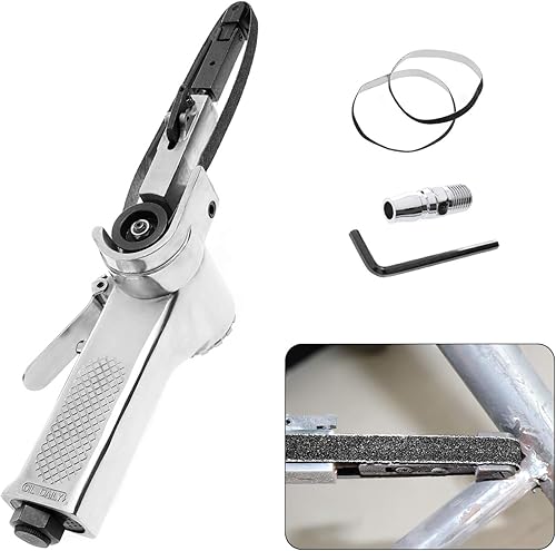 BEAMNOVA Mini lijadora de correa de aire para carpintería de metal de trabajo de 38 pulgadas amoladora angular de mano herramienta neumática