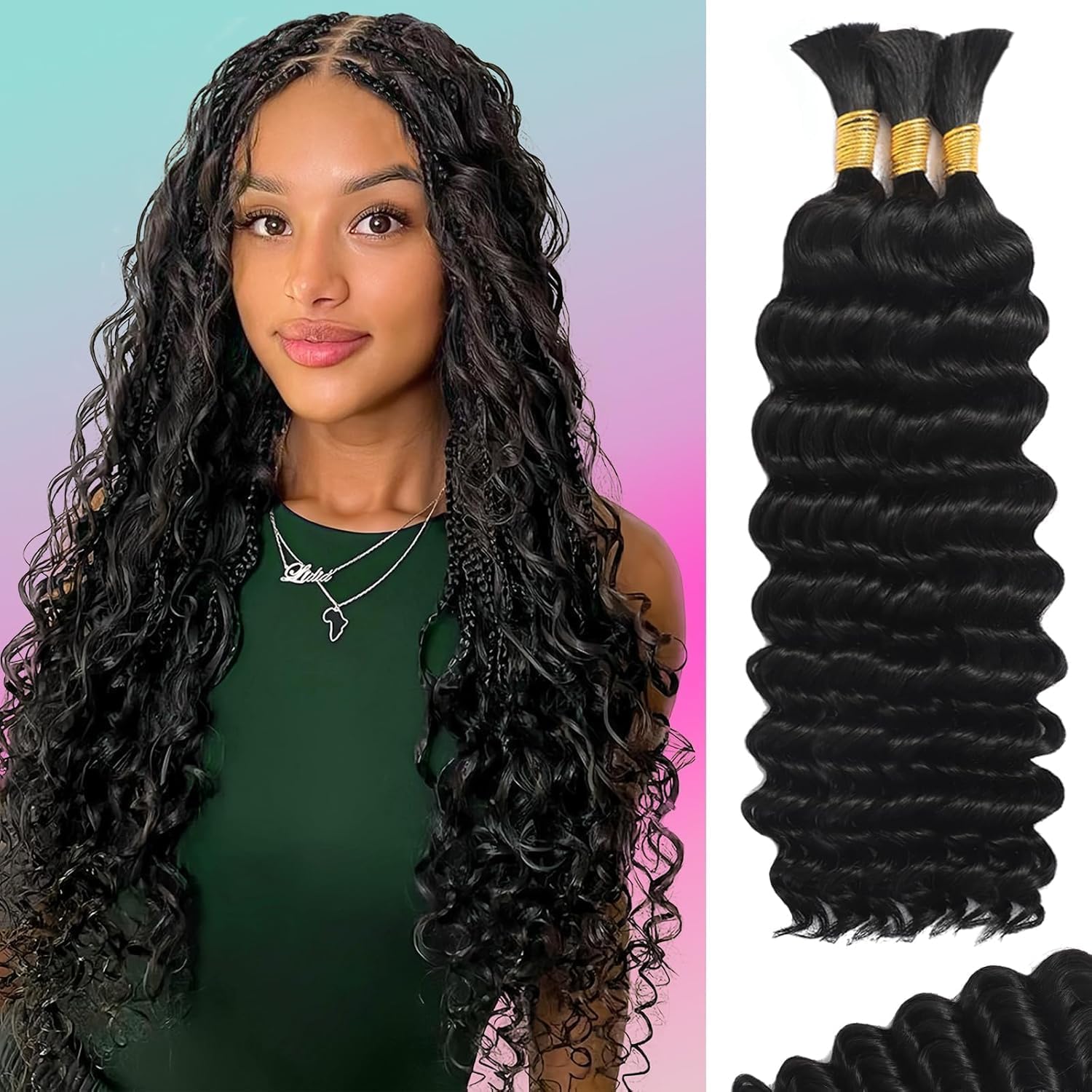 Boho Braids Hair Extensions - 20 Inch Curly Wave -25