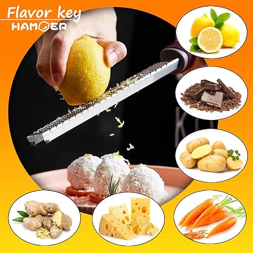 Miniatura 3 de Zester Rallador y cuchillo de canal, juego de herramientas de barra de cocina para queso parmesano, limón, ajo, nuez moscada, chocolate, cítricos,