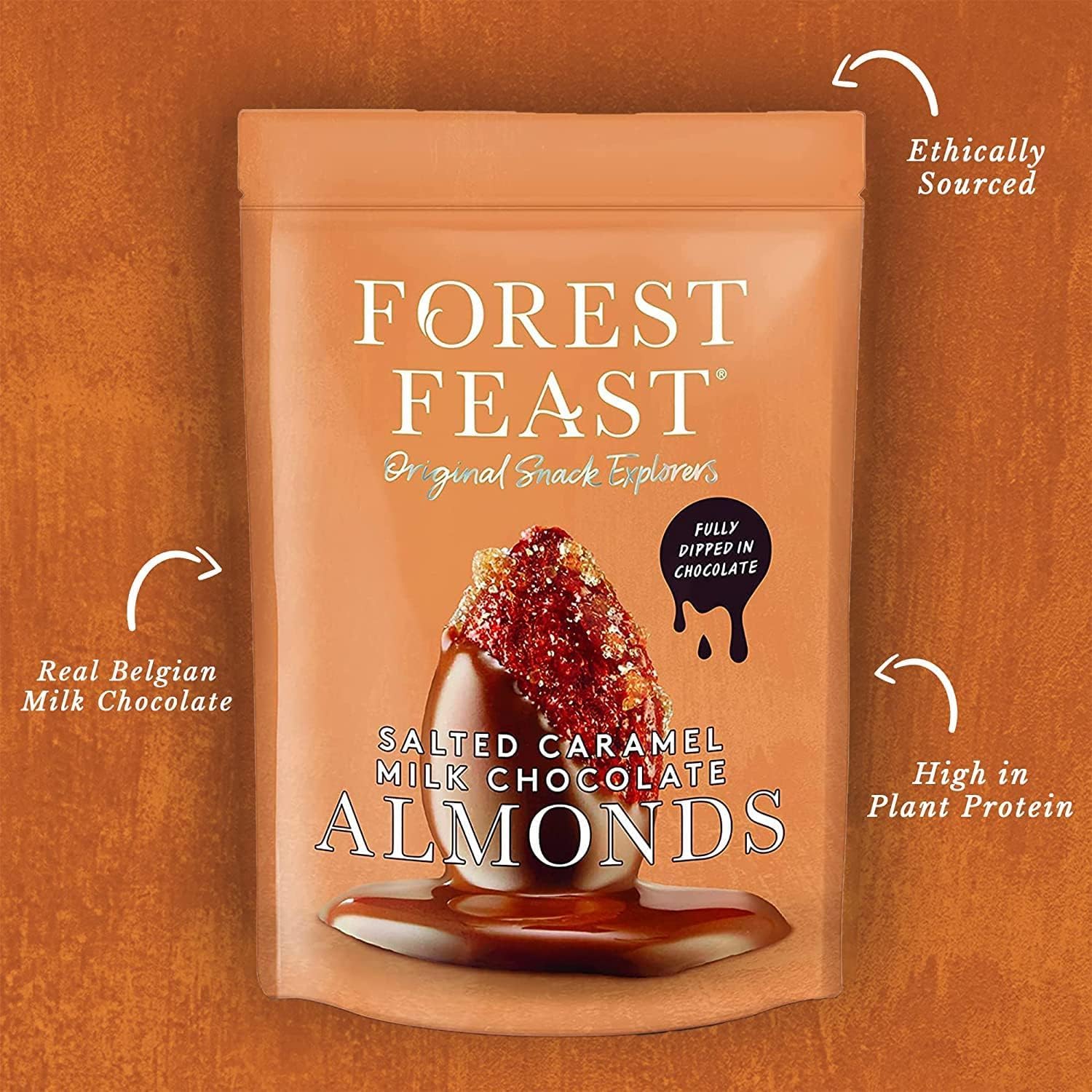 Salted Caramel Almonds in Milk Chocolate by Forest Feast