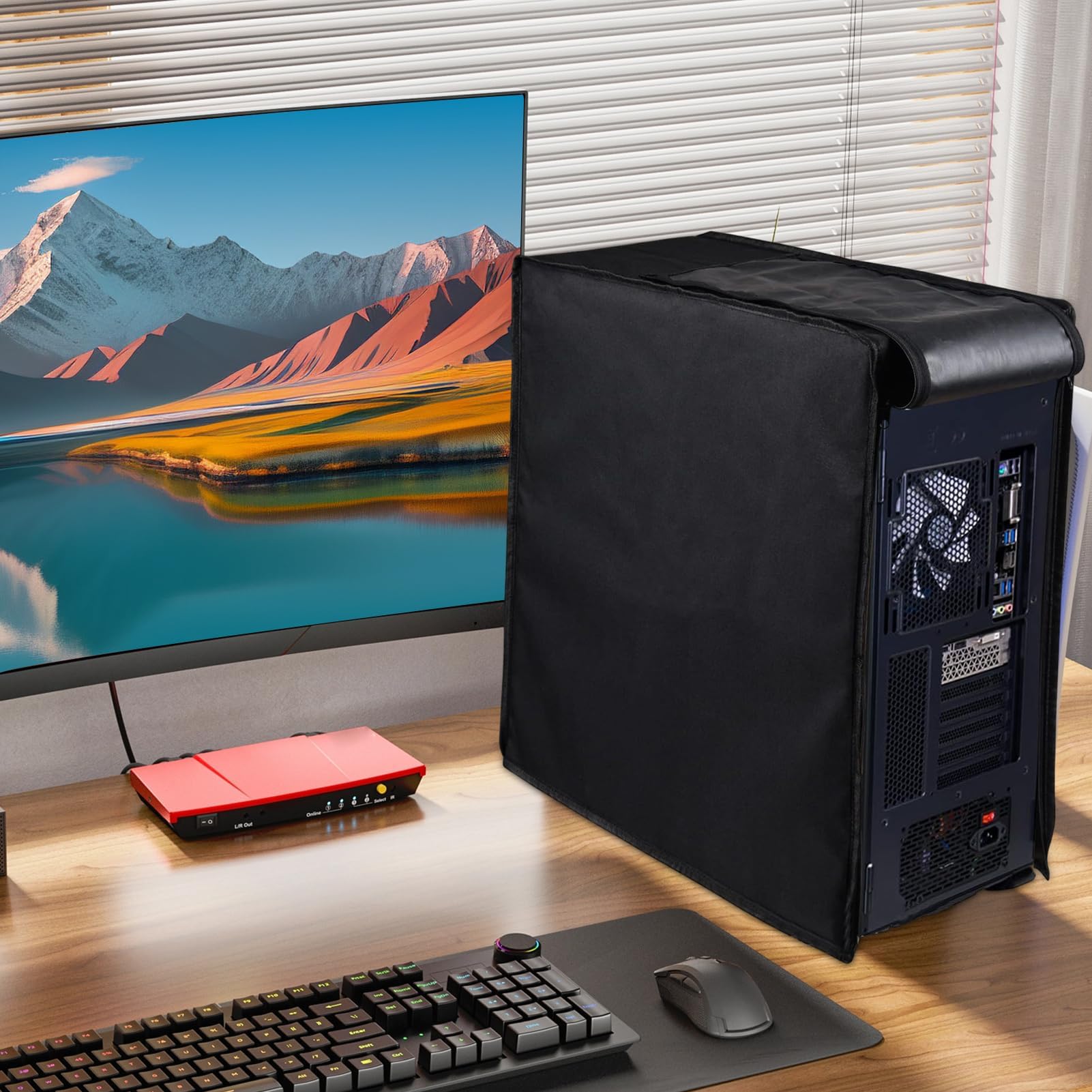 Staubschutz für Desktop-PC-Tower-Gehäuse, vollständiges Gehäuse, kratzfester Schutz, multifunktionaler Schutz für Büro, Zuhause und Gaming