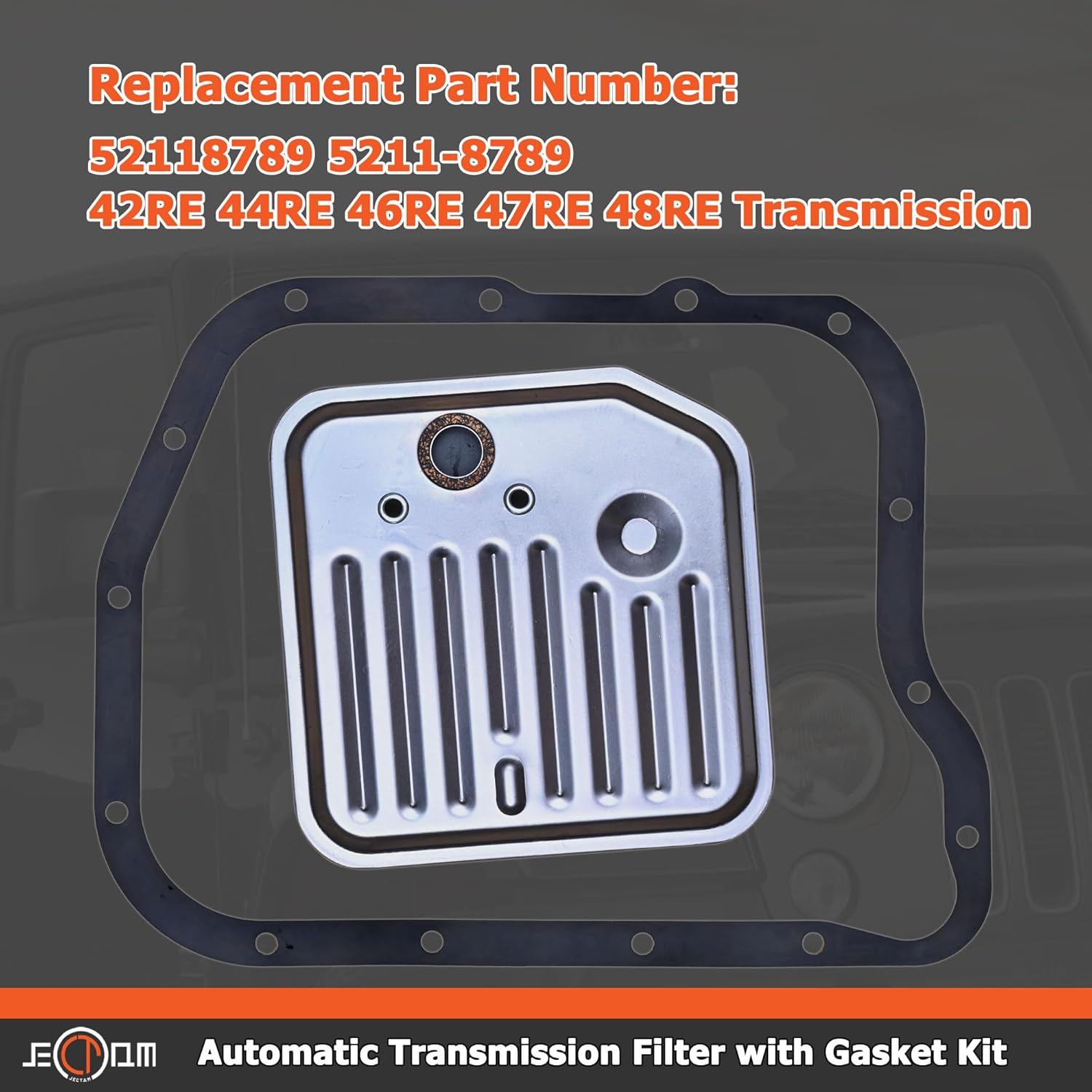 Automatic Transmission Filter And Gasket Kit 52118789 Compatible with 1998-2009 Dodge Dakota Durango Ram 1500 2500 3500 Van Wagon Jeep Grand Cherokee 42RE 44RE 46RE 47RE 48RE