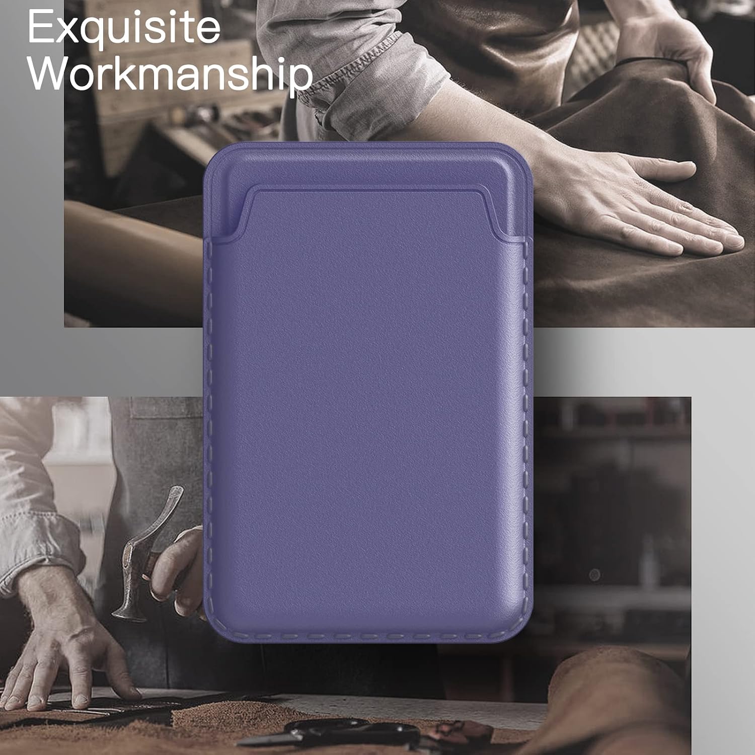 JETech Magnetic Wallet Compatible with MagSafe for iPhone 15/14/13/12 Series, PU Phone Card Holder, Store 1-2 Cards (Wisteria)