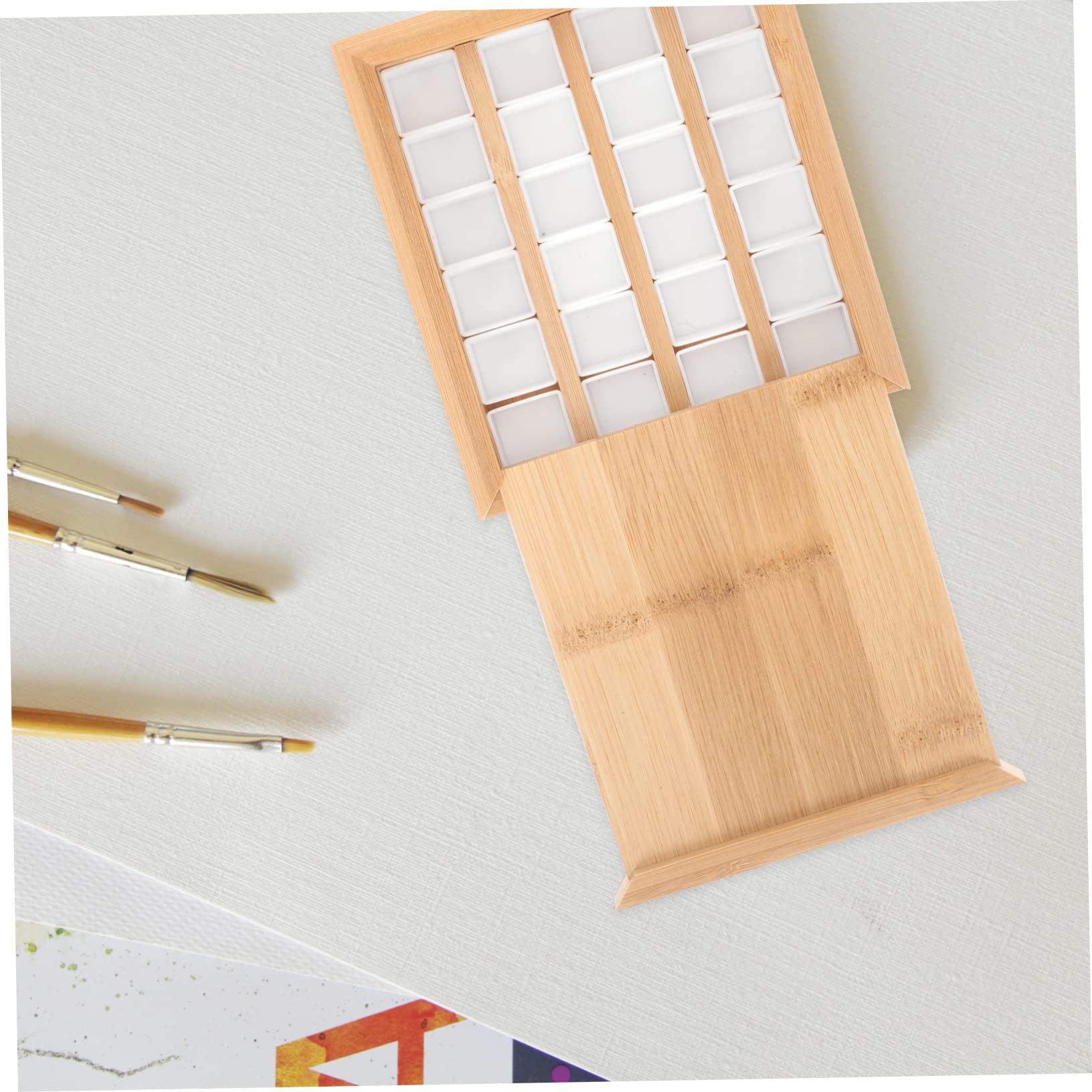 SEWACC 2stücke Watercolor Pigment Holder Mit Fächern Tragbare Malpalette Für Praktische Farb-mischbox Für Wasserfarben Und Gouache Mit Magnetischem Deckel