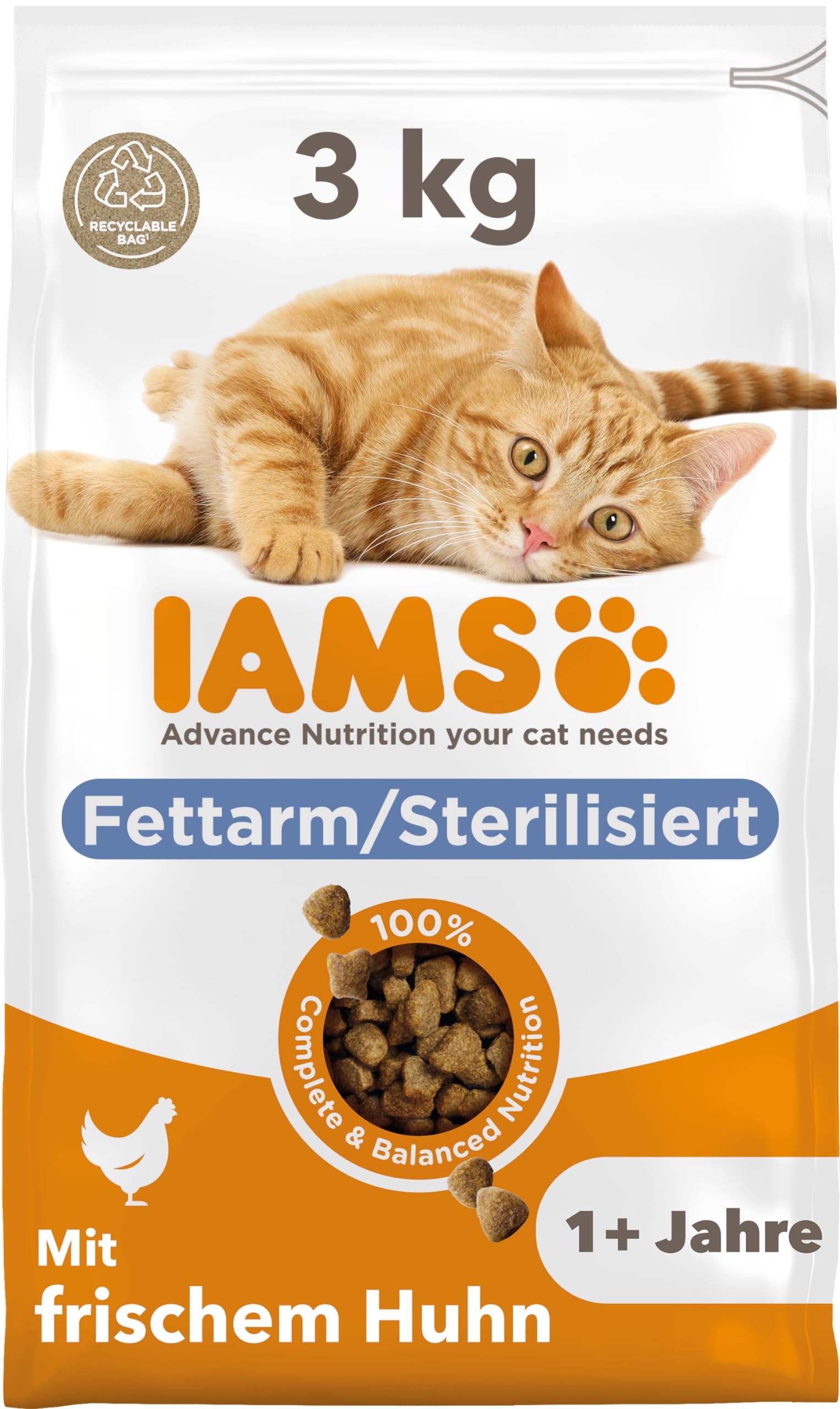 IAMS Sterilised Katzenfutter, Huhn 3 kg