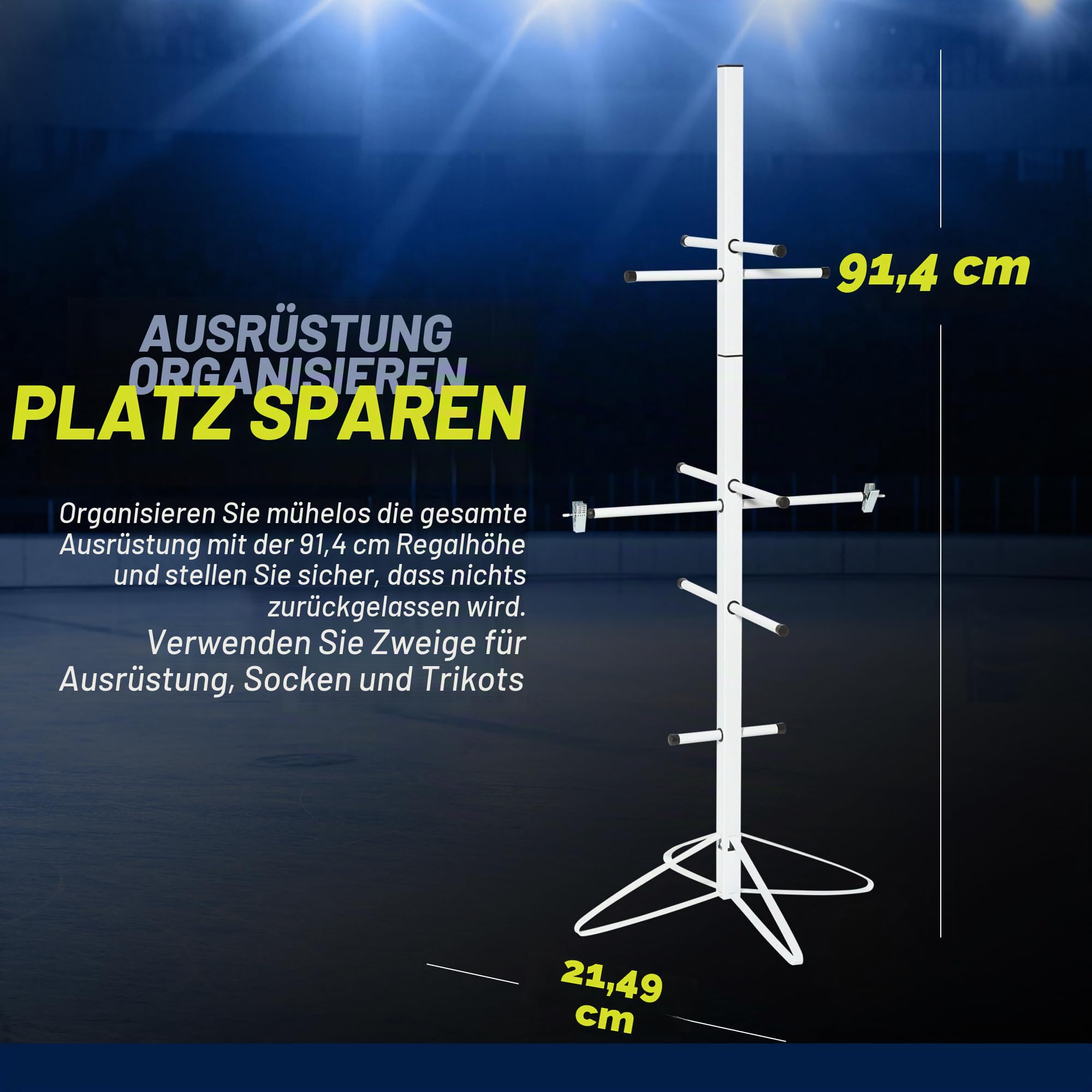 Winnwell Premium Hockey-Trockenständer – Tragbares Metallgestell für Zahnräder – Baumtrockner Aufhänger Ständer für Eishockey-Ausrüstung