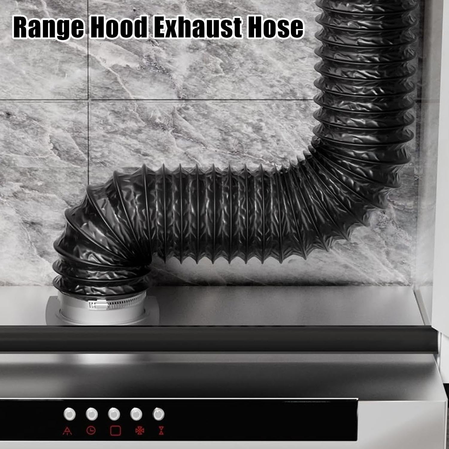 Conduit D'air Flexible En Aluminium Gaine Ventilation Tuyau D'aération Noir