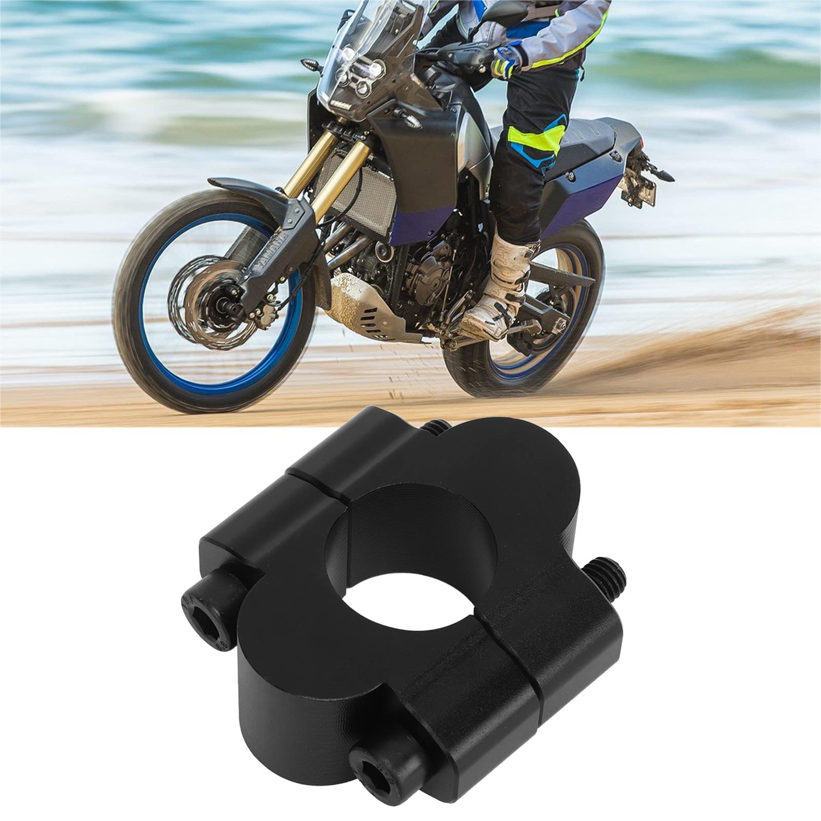 Rehausse de Guidon de Moto, Pince de Rehausseur de Guidon de Moto 52 Mm Rehaussant le Support de Guidon de 28 Mm de Diamètre pour TENERE 700 XT700Z 2019‑2022 (Le noir)
