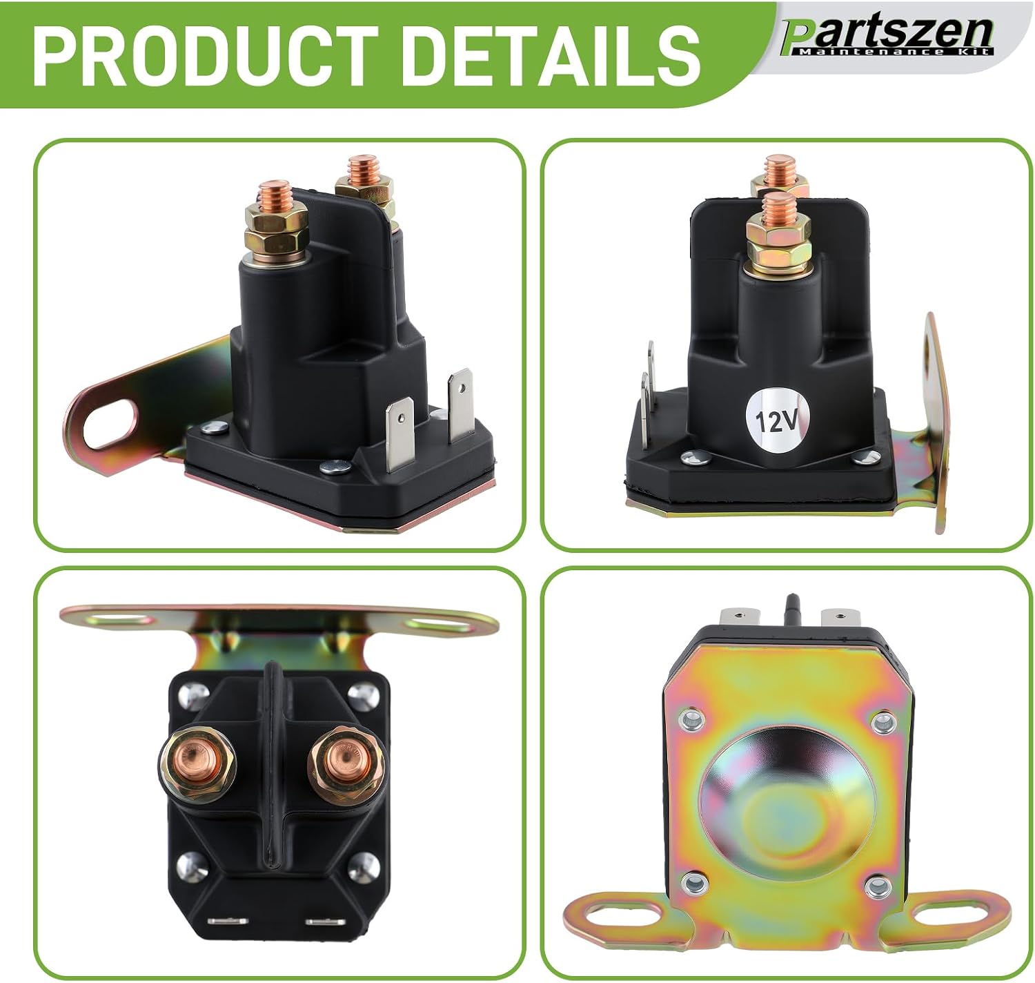 GY22476 AUC15346 Starter Solenoid 12V for John Deere Tractor Z225 Z235 Z245 Z255 Z335E Z335M Z345M Z345R D100 D105 D110 D120 D125 D130 D140 D150 D155 D160 D170