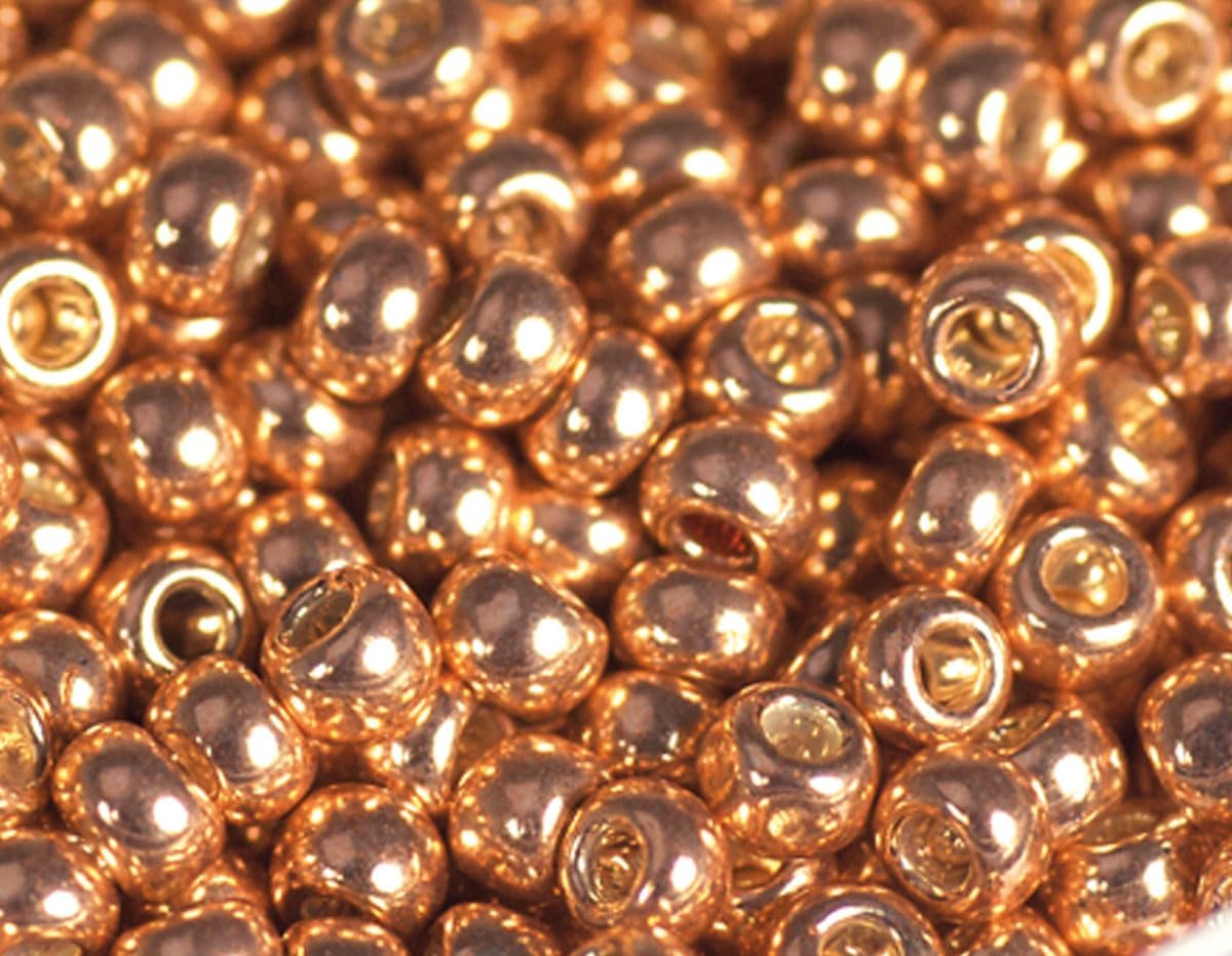 Japanese Rockalla Galvanised Peach Beads 2.2mm.11/0 100g