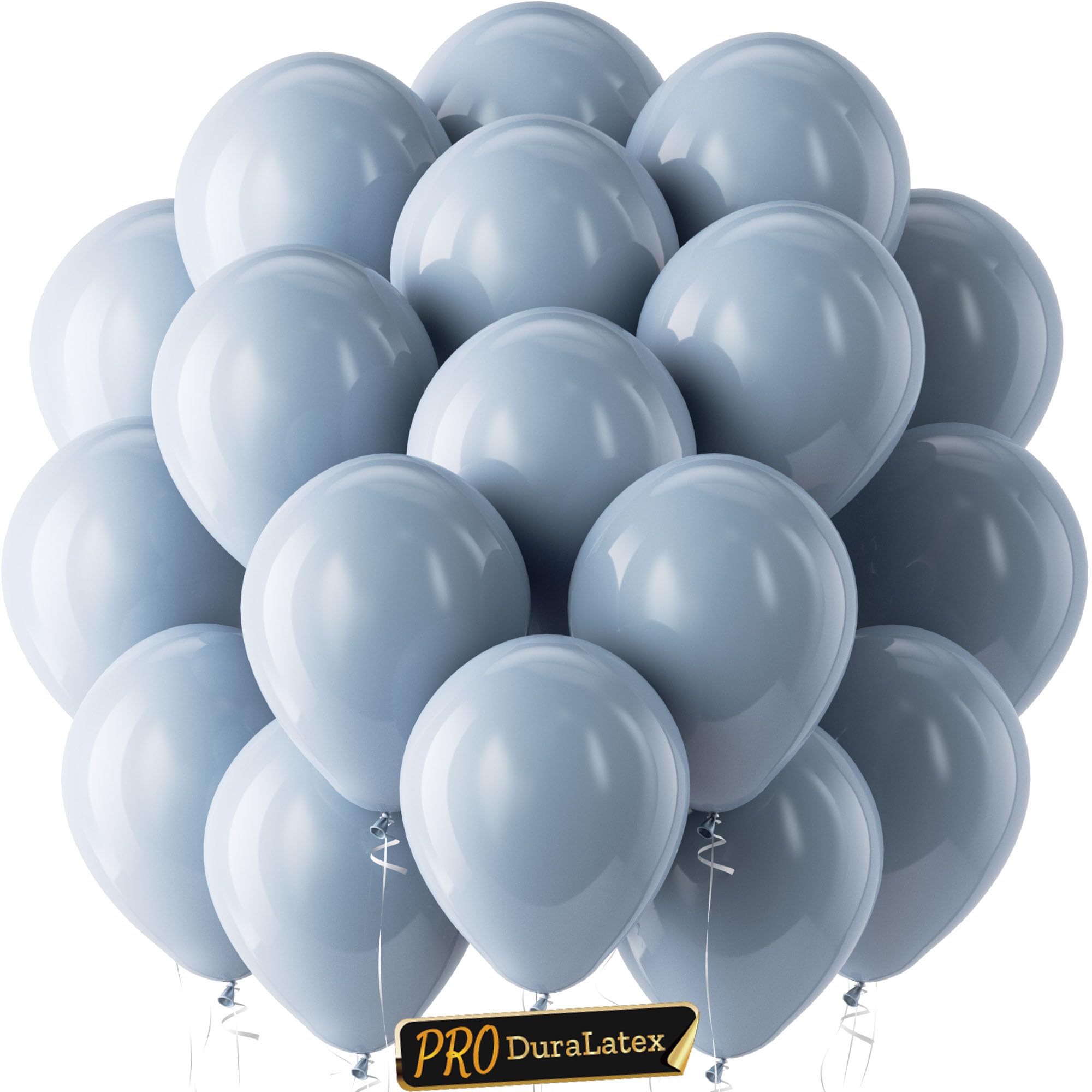 Bezente Pro Duralatex Dusty Blue Extra-Thick Balloons 120 Pack 10 inch