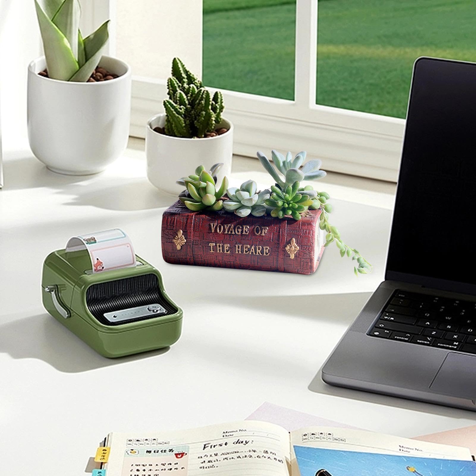 Amazon.co.jp: ブック型装飾プランター ヴィンテージブック型装飾