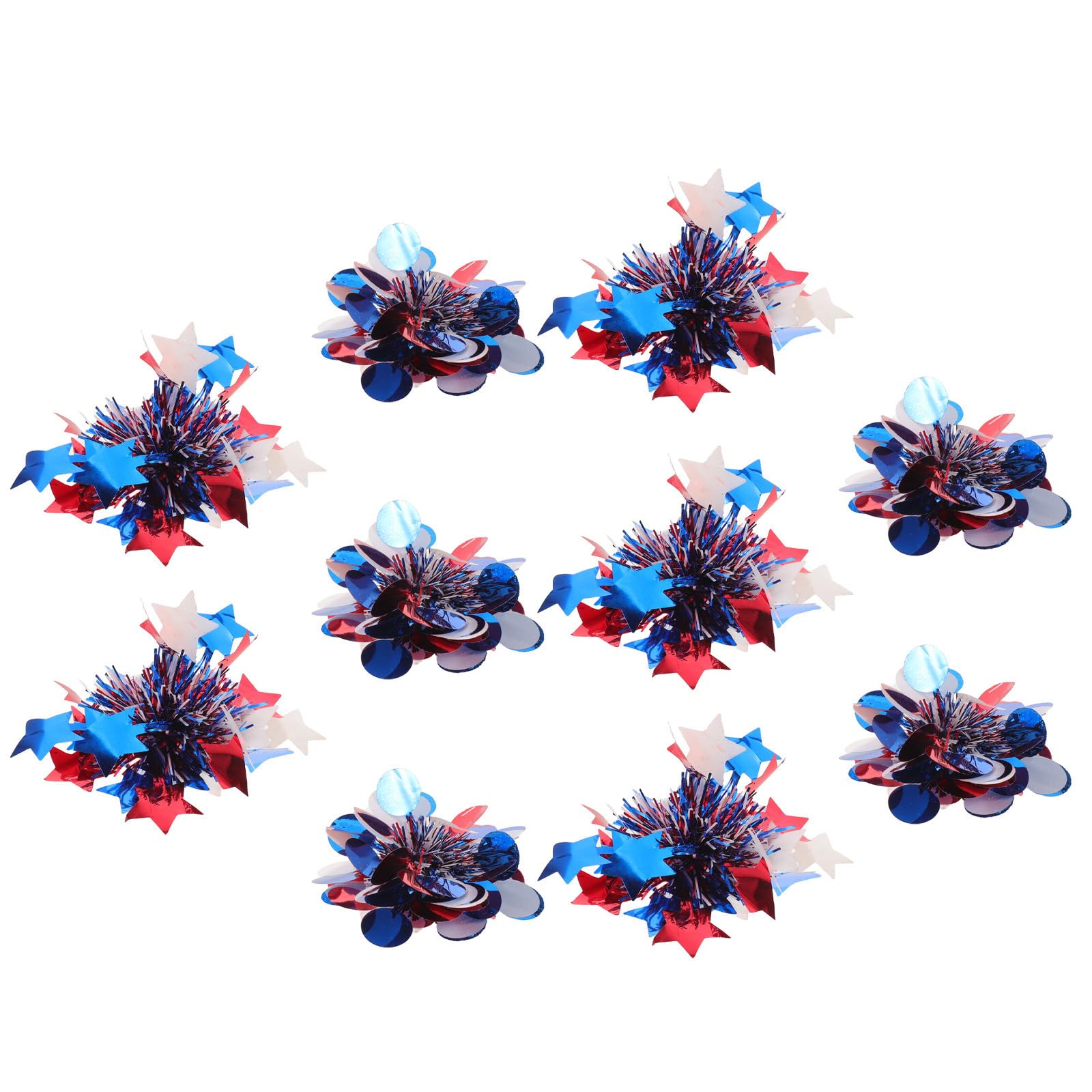 Adornos pelo patrióticos Tofficu de estrellas y círculos para accesorios de cabello 8