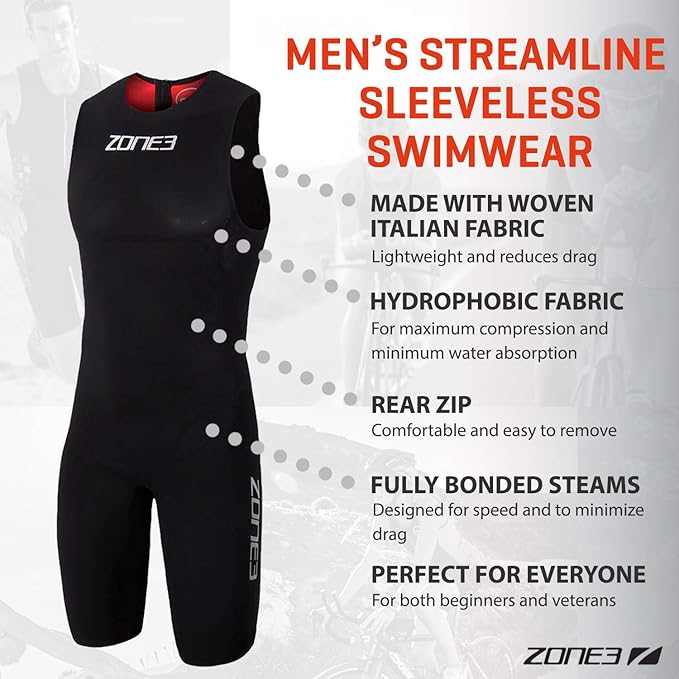 ZONE3 Men's Streamline Sleeveless Swimskin