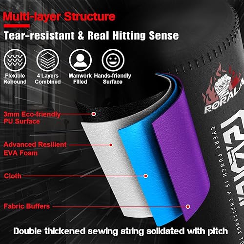 Miniatura 4 de Punching Bag with Stand 70"-203lbs, Freestanding Heavy Boxing Bag for Adult Youth Gift Selection Upgraded