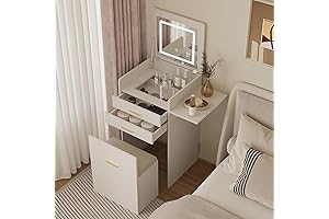 ARTETHYS Vanity Desk Set with Flip-up Mirror and Lights