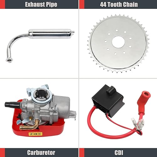 Miniatura 6 de RibasuBB Kit de motor de bicicleta, piñón de 100 cc de 2 tiempos de 3644 dientes, motor motorizado a gas, motor de bicicleta, kit completo