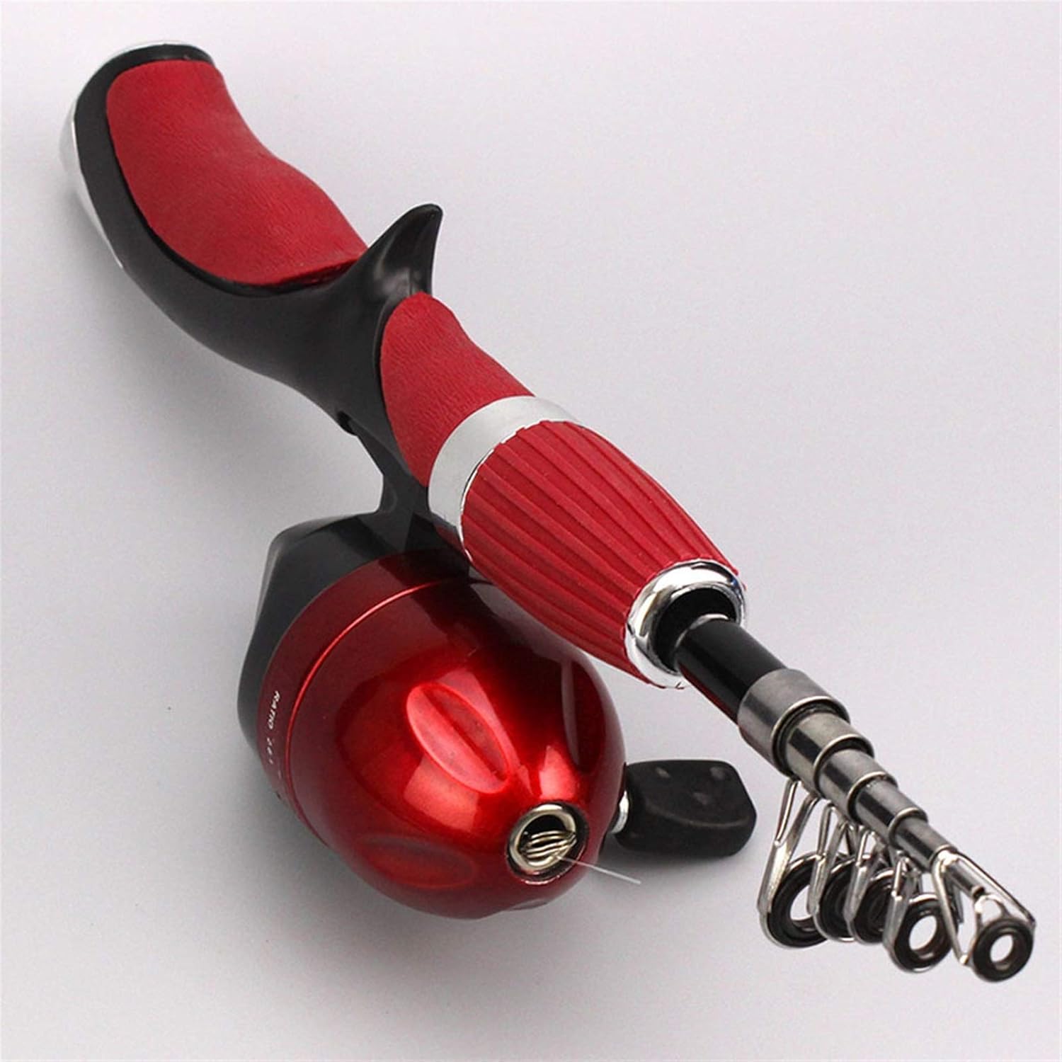 Fishing Reels Ice Fishing Rod Set Carbon Fiber Rod Superhard Boat Ice Fly Lure Fishing Rod With Spinning Reel Fishing Tackle for Inshore Boat Rock Freshwater Saltwater (Color : Red Length : 1.2m)