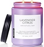 M&SENSE Lavender Citrus Candles, 19.4oz 110H Burn Time Large Natural Soy Candles for Home Scented, Stress Relief Aromatherapy Gifts for Mom Friends Teacher & Spa, Bath, Yoga