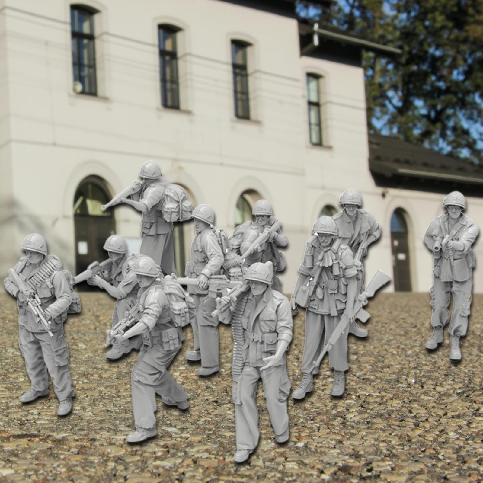 Conjunto de 10 Figuras en Miniatura a Escala 1:35 para Diorama O Mesa de Arena.