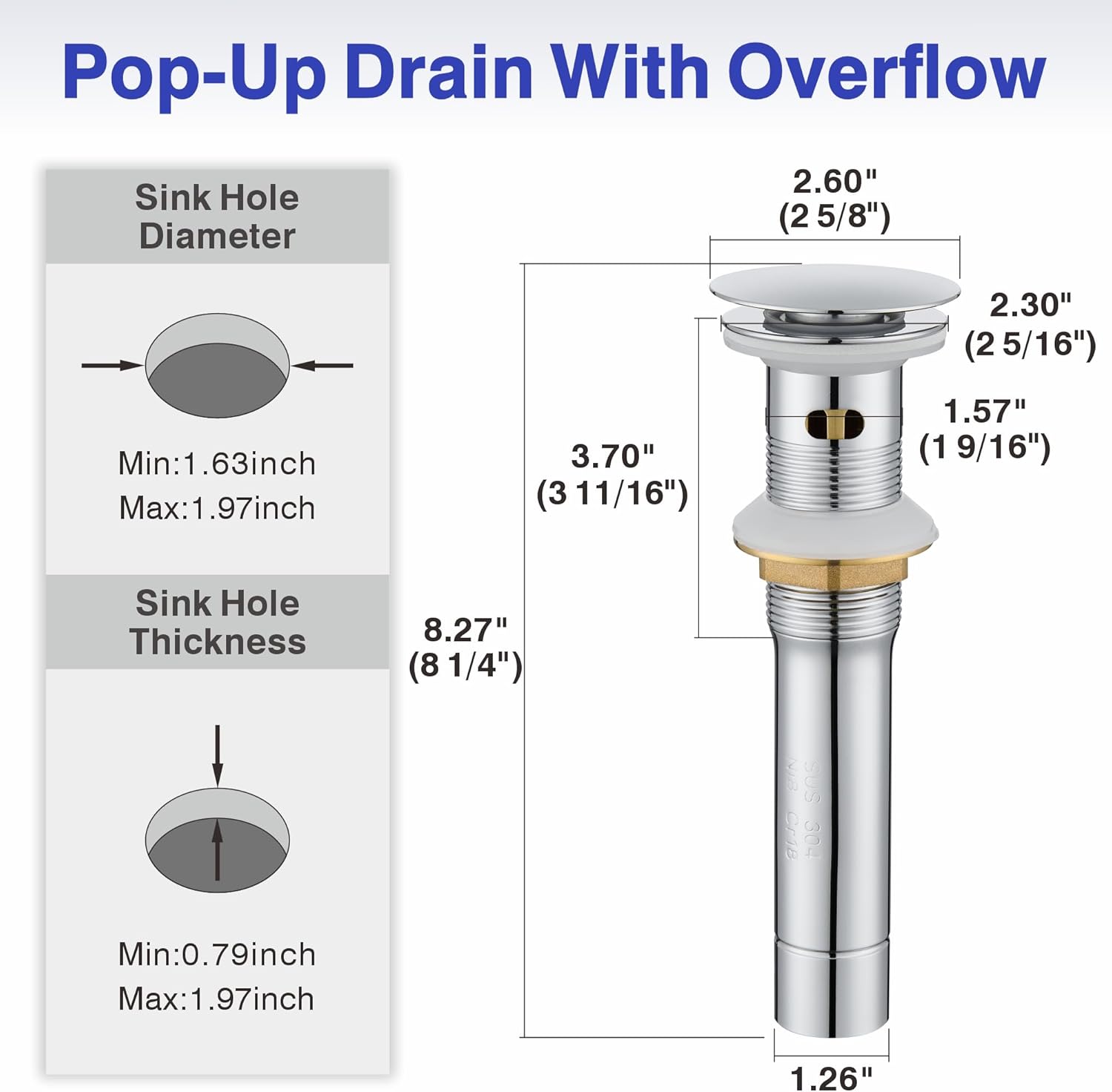 Kablle Bathroom Sink Faucet with Pull Down Sprayer, Chrome Single Handle Pull Out Faucet with Pop-Up Drain, 1 or 3 Hole Laundry Bar Basin Faucet with Deck Plate, KBL-7002C-CL