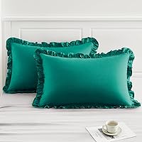 Vista 13 de TOSMO Juego de 2 fundas de almohada 100% lino tamaño estándar, fundas de almohada lavadas a la piedra, cierre de sobre, fundas de almohada suaves