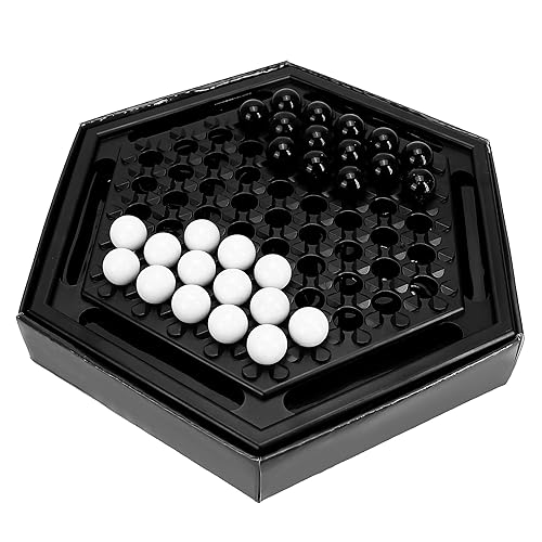 Chess Sets Board Game - Abalone Family Strategy Game for Adult, Desktop Home Marble Chess Game Set for Intellectual Development, Table Games & Party Fun