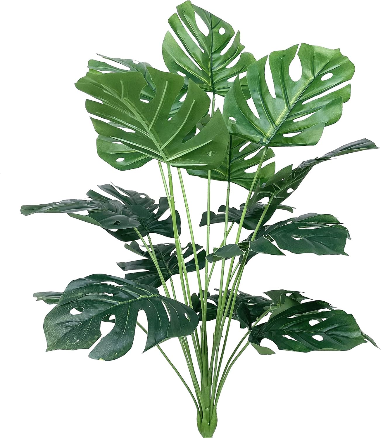 Artificial Palm Plant 2.4ft Fake Tropical Monstera Deliciosa Tree 18 Pcs Turtle Leaf Plants for Indoor Outdoor House Office House Farmhouse Living Room Home Decor