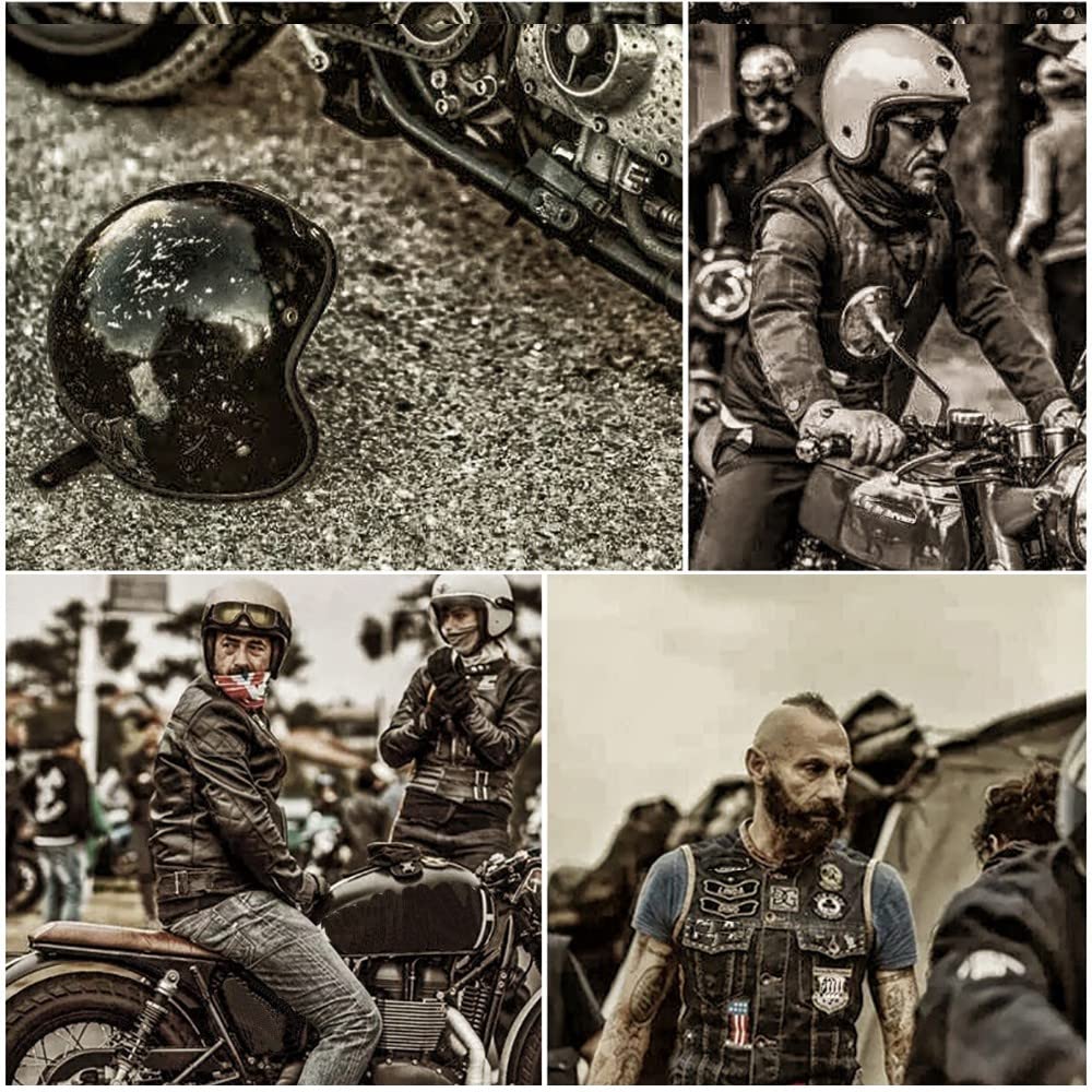 Casco Jet Moto Vintage In Pelle - Mezzo Casco ECE Con Visiera, Per Uomo E Donna