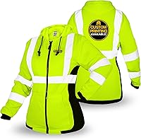 Vista 1 de KwikSafety - Charlotte, NC - Sudadera con capucha de seguridad de forro polar para mujer Chaqueta de seguridad Hi Vis para mujer Chaqueta ligera