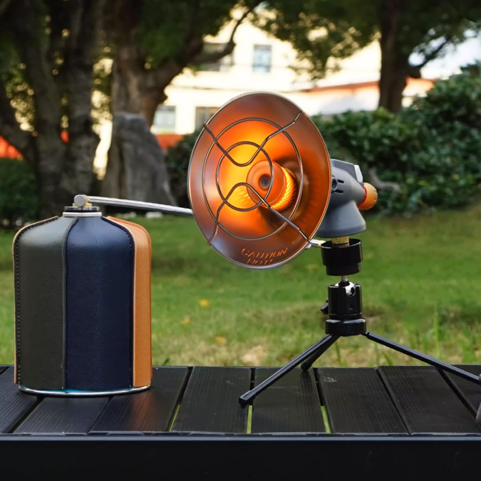 Riscaldatore A Gas Riscaldamento Da Campeggio Portatile Base Universale Girevole A 360° Livello Di Calore Regolabile Non Necessita Di Alimentazione Elettrica