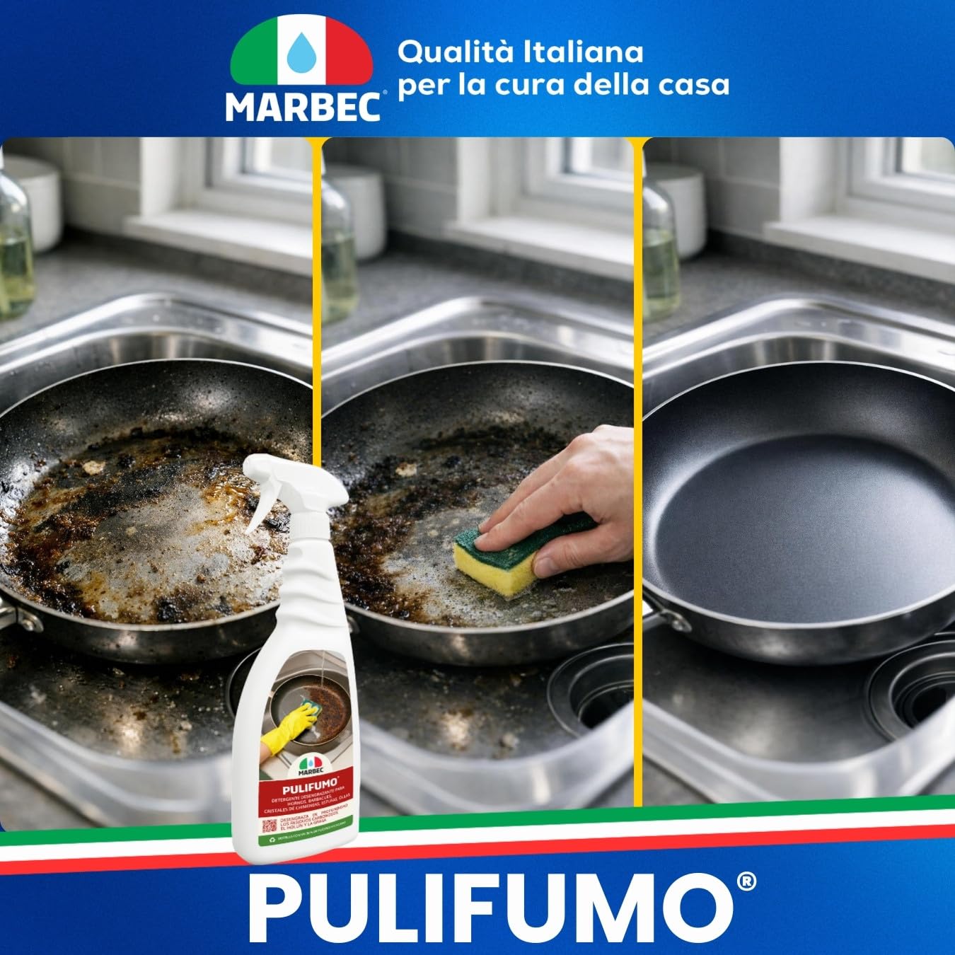 MARBEC PULIFUMO® 5LTX4Uds Detergente spray desengrasante fuerte para limpieza ordinaria de hornos, barbacoas, estufas y bandejas para hornear