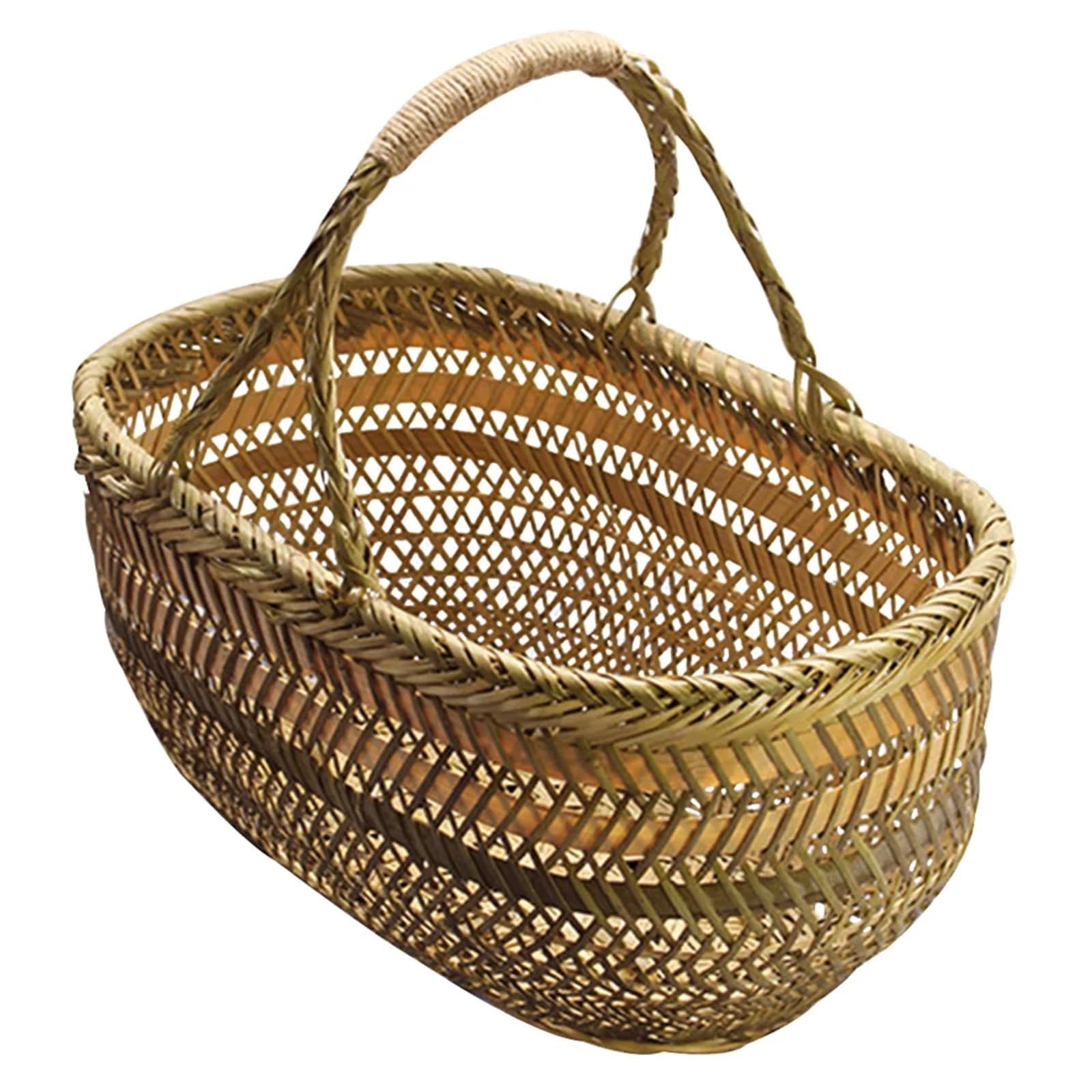 egg basket, Hand Shopping Basket Harvest Egg Baskets Picnic Food Holder Storage With Handle Snack Fruit Vegetables