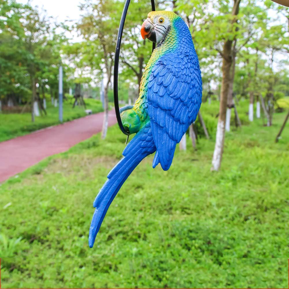 Parrot Handcrafted Sculpture,Waterproof Resin Statue,Animal Garden Decoration For Yard Patio,Lawn P 24x10x38cm(9x4x15inch)