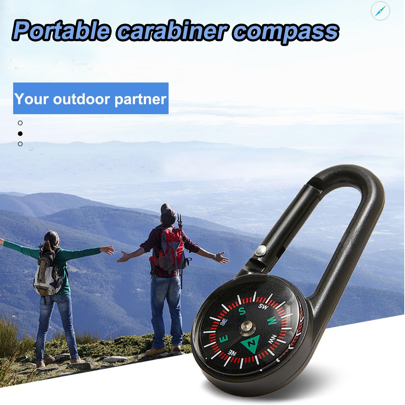 ZAMXHUG Set De 10 Mini Brújulas Con Mosquetón – Llavero Brújula Para Camping, Senderismo Y Viajes | Precisión Líquida Y Dial Giratorio