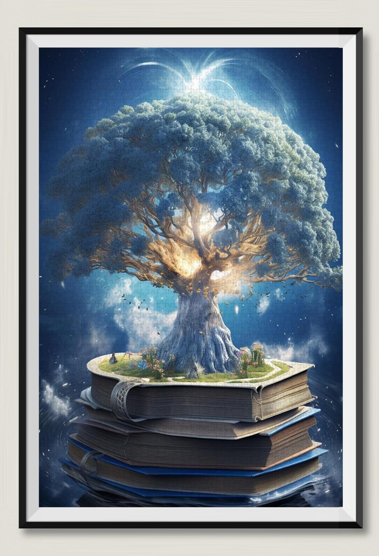 Arbre Blanc dans Le Livre de rêves – Puzzle en Bois de 3000 pièces – Puzzle de Divertissement au Sol pour Adultes et Adolescents