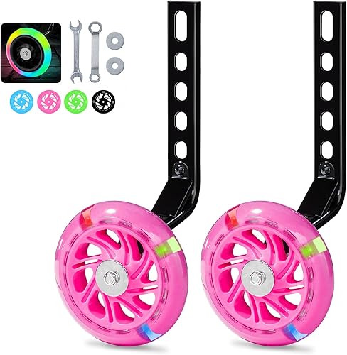 Miniatura 9 de PRUNUS Ruedas de entrenamiento Flash BIKE para bicicleta de 12, 14, 16, 18, 20 pulgadas. Ruedas de entrenamiento para bicicleta de niños son Black,